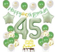 cumpleaños 45 años hombre mujer globo 45 años mujer verde oliva decoración de cumpleaños 45 años hombre globos oro cake topper cumpleaños para 45 años mujer decoración fiesta 45 años mujer verde