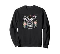 Cumpleaños | BENDICIDO Desde 1961 Efesios 1 3 | Verso Bíblico Sudadera