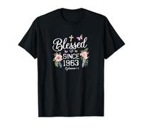 Cumpleaños | BENDICIDO Desde 1963 Efesios 1 3 | Verso Bíblico Camiseta