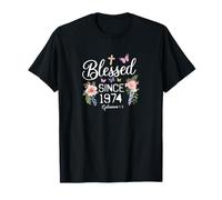 Cumpleaños | BENDIDO Desde 1974 Efesios 1 3 | Verso Bíblico Camiseta