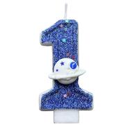 Cumpleaños Candles Numbers, Space Theme Cake Number Candle, 1,57 x 0,39 x 2,76 pulgadas Supplies, Novelty Topper, Decorative Number Candle, Fun Decor for Friends and Family