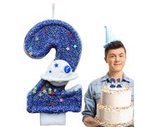 Cumpleaños Candles Numbers, Space Theme Cake Number Candle, 1,57 x 0,39 x 2,76 pulgadas Supplies, Novelty Topper, Decorative Number Candle, Fun Decor for Friends and Family