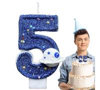 Cumpleaños Candles Numbers, Space Theme Cake Number Candle, 1,57 x 0,39 x 2,76 pulgadas Supplies, Novelty Topper, Decorative Number Candle, Fun Decor for Friends and Family