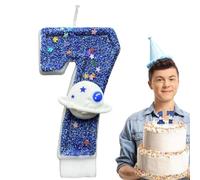 Cumpleaños Candles Numbers, Space Theme Cake Number Candle, 1,57 x 0,39 x 2,76 pulgadas Supplies, Novelty Topper, Decorative Number Candle, Fun Decor for Friends and Family
