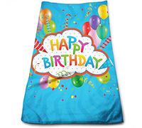 Cumpleaños Cocina Plato Toallas Paño de Lavado Coche Hogar Mascota Toalla de baño, Texto de Saludo Sombreros de Fiesta Mis Mejores Deseos, Suave, Absorbente de Agua, Ligero, Multicolor 15x27 Pulgadas