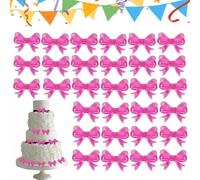 Cumpleaños Cupcake Toppers,30 Pieces Bow Party Suministros - Bow Picks Set Decoraciones de Cupcakes - For Birthday Christmas Holiday Acción de Gracias Compromiso Alimentos Coctel Fruta Bebida