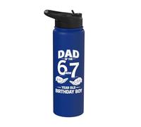 Cumpleaños de 7 años Tenía 6 Ahora soy 7 67 Meme Dad Stainless Steel Insulated Water Bottle