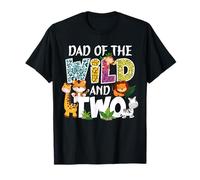 Cumpleaños de Dad Of The Wild y Two Zoo Safari Jungle Camiseta