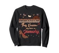 Cumpleaños de enero Black Queen Afro Girl Melanina Mujeres Sudadera