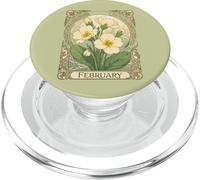 Cumpleaños de febrero Flores Primrose Style Art Nouveau PopSockets PopGrip para MagSafe