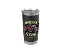 Cumpleaños de motociclista con texto en inglés "I'm Not Old Vaso térmico de acero inoxidable de doble pared