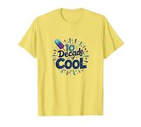 Cumpleaños de niño de 10 años: una década de celebración Genial Camiseta, Hombre, Limón, S