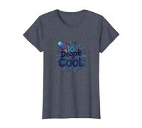 Cumpleaños de niño de 10 años: una década de celebración Genial Camiseta, Mujer, Azul Jaspeado, L