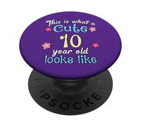 Cumpleaños de niños Así es como se ve un lindo niño de 10 años PopSockets PopGrip Adhesivo