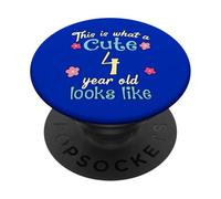 Cumpleaños de niños Así es como se ve un lindo niño de 4 años PopSockets PopGrip Adhesivo