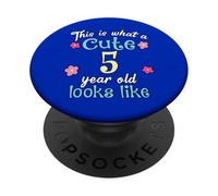 Cumpleaños de niños Así es como se ve un lindo niño de 5 cinco años PopSockets PopGrip Adhesivo