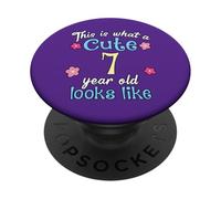 Cumpleaños de niños Esto es lo que se ve un lindo 7 Siete años PopSockets PopGrip Adhesivo