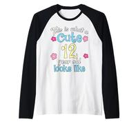 Cumpleaños de niños Esto es lo que se ve un lindo niño de 12 años Camiseta Manga Raglan