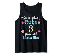 Cumpleaños de niños Esto es lo que se ve un lindo niño de 3 años Camiseta sin Mangas