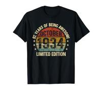 Cumpleaños de Octubre EST 1934 Edición Limitada Vintage 92 Camiseta
