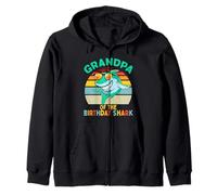 Cumpleaños de tiburón Familiar a Juego para Abuelo Sudadera con Capucha