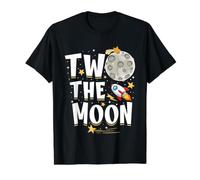 Cumpleaños de Two The Moon, niño de 2 años, Segundo cumpleaños Camiseta gráfica económica, Hombre, Negro, XL