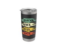 Cumpleaños diseño legendario desde julio de 1970 Retro Vaso térmico de acero inoxidable de doble pared