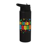 Cumpleaños Escuadrón Jugando Ladrillos Bloque Construyendo Ladrillos Construc Stainless Steel Insulated Water Bottle