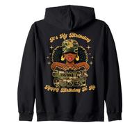 Cumpleaños Géminis Reina Camo Negro Mujer Zodiaco Africano Sudadera con Capucha