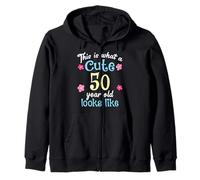 Cumpleaños gracioso Esto es lo que un lindo 50 Fifty Year Old Looks Sudadera con Capucha
