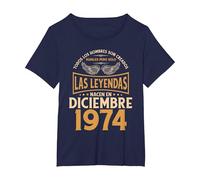 Cumpleaños Hombre Regalos Las Leyendas Diciembre 1974 Camiseta, Mujer Tallas Grandes, Azul Marino, 2XL Grande