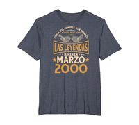 Cumpleaños Hombre Regalos Las Leyendas Marzo 2000 Camiseta, Hombre Tallas Grandes, Azul Jaspeado, 2X Alto