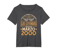 Cumpleaños Hombre Regalos Las Leyendas Marzo 2000 Camiseta, Mujer Tallas Grandes, Jaspeado Oscuro, 3XL Grande