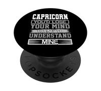 Cumpleaños Humor Pierde la Mente Entiende el Mío Capricornio Cumpleaños PopSockets PopGrip Adhesivo