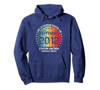 Cumpleaños Las Leyendas Nacen Septiembre 2012 Chico Chica Sudadera con Capucha, Unisex para Adultos, Azul Marino, L