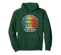 Cumpleaños Las Leyendas Nacen Septiembre 2012 Chico Chica Sudadera con Capucha, Unisex para Adultos, Verde Bosque, S