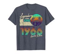 Cumpleaños Legendario Desde Junio de 1966. Camiseta, Hombre, Azul Jaspeado, 6XL