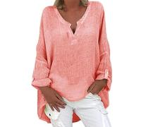 cumpleaños Mujer Ladies Linen Top Ladies Summer Cotton Tunic Ladies V-Neck Top Ladies Solid Colour Plus Size Shirt Ladies Fashion Blouse Summer 2024 Ladies Casual Loose Top En V Tops Mujer Ofertas