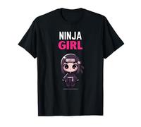 Cumpleaños Ninja Girl Cute Kids Ninja Camiseta