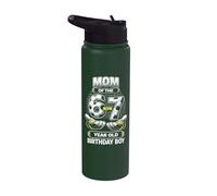 Cumpleaños Niño Yo era 6 Ahora Soy 7 Seis Siete Fútbol 67 Mamá Stainless Steel Insulated Water Bottle