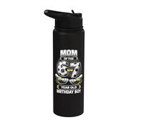Cumpleaños Niño Yo era 6 Ahora Soy 7 Seis Siete Fútbol 67 Mamá Stainless Steel Insulated Water Bottle