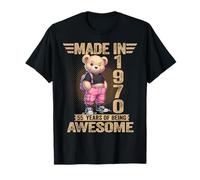 Cumpleaños número 55 Made in 1970 55 Years of Being Awesome Bear Camiseta