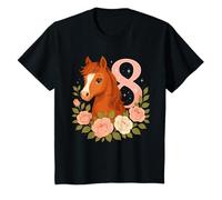 Cumpleaños número 8, niña, Caballo, Poni y cumpleaños de niña de 8 años Camiseta
