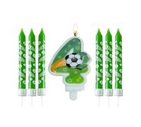 Cumpleaños Número Velas 4,Velas de Pastel Verdes Con 6 Varillas de Extensión,Fiesta Decoraciones para Niños Chicas jóvenes,Decoración de cumpleaños,Fiesta de cumpleaños