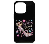 Cumpleaños Reina Corona Tacón Alto Corazones Estrellas Mujeres Carcasa para iPhone 13 Pro
