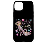 Cumpleaños Reina Corona Tacón Alto Corazones Estrellas Mujeres Carcasa para iPhone 15 Plus
