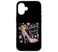 Cumpleaños Reina Corona Tacón Alto Corazones Estrellas Mujeres Carcasa para iPhone 16