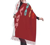 Cumpleaños Rojo Blanco Roe Roe Roe Tu Voto Borla Pashmina Chales y Envolto