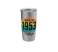 Cumpleaños Vintage Año de nacimiento 1953 Cumpleaños bday Vaso térmico de acero inoxidable de doble pared