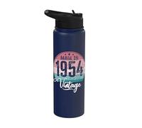 Cumpleaños Vintage Año de nacimiento 1954 Cumpleaños bday Stainless Steel Insulated Water Bottle
